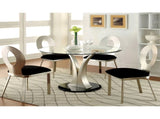 Set of 2 Microfiber and Metal Side Chairs in Silver and Black Finish B016P156809