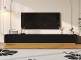 ON-TREND Luxury Fluted TV Stand for TVs Up to 85", Faux Marble Tabletop Media Console with 4 N721P298025B