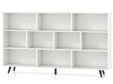 55" x 9.5" x 42" Bookcase w/ 5 Metal Legs 2 Anti-tip Devices Display Cabinet Rack 57278889