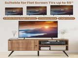 Oak Mid-Century Modern TV Stand for 55-Inch TVs, 210 lbs Capacity Entertainment Center with Storage 43790343