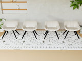A set of 4 dining chairs, medieval modern kitchen dining chair, PU decorative chairs with black 98624263