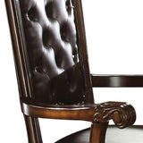 Espresso and Cherry Tufted Back Arm Chairs B062P185666