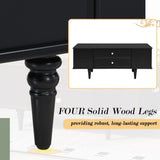 U-Can Modern Rectangle Coffee Table with Four Drawers, Two Side Hidden Storage Compartments, 47.2" N724P286418B