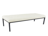 Tufted Metal Bench - Stain-Resistant Cream Woven 74063266