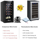 ZNTS American Standard JC-53 AC 115V /60Hz 18Bottle/1.8Cu.Ft/52L/ Compressor Wine Cabinet Black 07940090