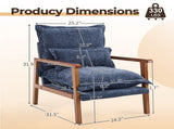 Cloud Shaped Indoor Leisure with Solid Wood Armrest & Solid Wood Frame, Chenille Fabric Accent 20845574