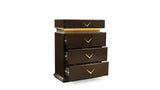 Modern Style 4-Drawer Chest Made with Wood in Brown B009P155283