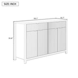 Modern Wave-Pattern Sideboard Cabinet with 2 Drawers and 4 Doors, 3-Level Adjustable Shelves, N711P269068K