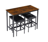 ZNTS Pub High Dining Table 5 Piece Set, Industrial Style Pub Table, 4 PU Leather Bar Chairs for Kitchen W1668P164658