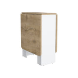 Gateleg Folding Table Space-Saving with Compact Design, White / Macadamia - Living Room B070137833