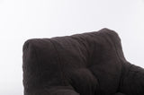 010-Soft Teddy Fabric Tufted Foam Bean Bag Chair With Teddy Fabric Dark Gray W52753862