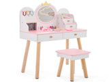 White and pink crown element, MDF particleboard solid wood legs, painted and melamine laminated, 72068757