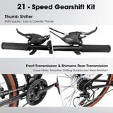 A24301 Mountain Bike 24 Inch Wheels, 21-Speed Mens Womens Trail Commuter City Mountain Bike,High W2563P283261