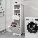 One-Compartment One-Drawer Tilt-Out Laundry Sorter Cabinet - White 32561308