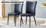 Modern Black PU Chair Set - Two Pieces, The backrest has a vertical and smooth line design.Black W1151P268764