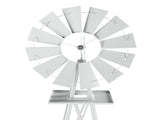 8FT Weather Resistant Yard Garden Windmill White 61519287
