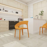Summer - Tropical Orange Polypropylene Single-Side Chair- One-Piece Design for Indoor & Outdoor W3450P322882