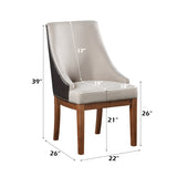 Gilsea Fabric, Brown Synthetic Leather & Brown Finish Side Chair B2726P320910