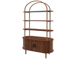 Arched Ceiling 4-Layer Open Shelving Double-Door Roller Shutter Display Case Locker with Black 60551979