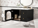 24" Bathroom Vanity Set Wall Mounted for Small Space, Bathroom Cabinet with Ceramic Sink, 2 Drawers N710P286704B
