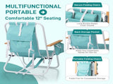 4-Position Adjustable Backpack Beach Chair, Foldable Rustproof Aluminum Frame Lounge Chair with 20945443