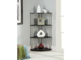 4-Tier Corner Shelf in Black Wood Finish 78210396