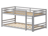 Head and foot horizontal support guardrails, gray painted finish, pine wood, Twin size children's 87451450