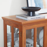 LED Curio Display Cabinet Antique Display Cabinet with Glass Doors Adjustable Shelves for W2275P292661