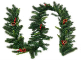 9 Feet Christmas Garland Red Berrieswith LED Lights 13628884