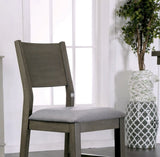 Contemporary Gray Set of 2pc High Chairs Padded Fabric Cushions Counter Height Chairs Dining Room B2741P320858