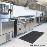 ZNTS Bar Kitchen Industrial Multi-functional Anti-fatigue Drainage Rubber Non-slip Hexagonal Mat 150*90cm 56392233