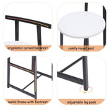 Bar Stools Kitchen Island Bar Chairs Set of 3 Metal Counter Barstools with Backrest for Dining Pub W1757P265183