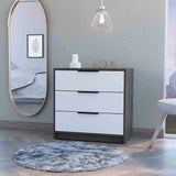 Smokey Oak and White 3-Drawer Dresser B06280496