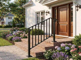 Matte black 3-tier ABS plastic handrail for patio stairs 20453346