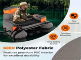 350lbs Inflatable Fishing Float Tube - 2 Air Chambers, Rod HolderFish Ruler, OrangeGray 91995958