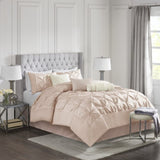 7 Piece Tufted Comforter Set Blush King B03597045