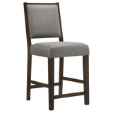 Grey and Espresso Stool with Footrest B062P153903