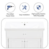 ZNTS 30" Bathroom Vanity with Sink, Bathroom Cabinet with Two Doors and One Drawer, White 53306359