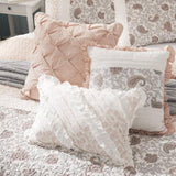 6 Piece Cotton Percale Quilt Set with Throw Pillows Blush King/Cal King B035129024