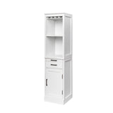 WHITE color modular wine bar Cabinet with Storage Shelves with Hutch for Dining Room W331P242729