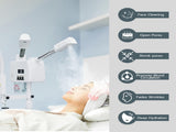 Professional 3 in 1 Facial Steamer on Wheels for Esthetician, Hot & Cold Mist, 5X LED Magnifying 49512153