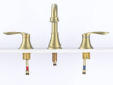 2-Handle 8 inch Widespread Bathroom Sink Faucet Brushed Gold Lavatory Faucet 3 Hole 360&deg Swivel T3177P277513