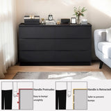 6 Drawer Black Dresser, Modern Bedroom Dresser with Spacious Countertop, Wood Storage Cabinet with W3204P318439