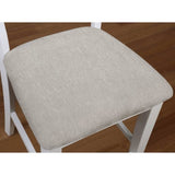 ZNTS Set of 2 Padded Fabric Counter Height Chairs in White and Beige B016P156266