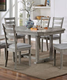 Dining Table Gray Color Diamond Wood Grain Pattern 1pc Table Wire-brushed Finish B011P246577
