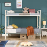 ZNTS Twin Over Twin Metal Bunk Bed,Metal Structure Bedframe with Safety Guardrails and 2 W1916115251