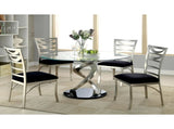 Set of 2 Black Microfiber and Metal Side Chairs in Silver B016P156811