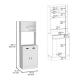 Pantry Cabinet with Drawer and 3-Doors, White -Kitchen B097133170
