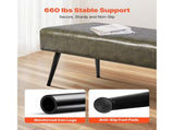 Leather Upholstered Bench with Metal Legs, PU Leather Seat with Stitching for Entryway, Modern 71462150