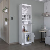 Kevil 71-Inch Tall Bar Cabinet 5-Tier Modern Bar Cabinet with Glass Holder Stemware Rack, Wine B200P188836